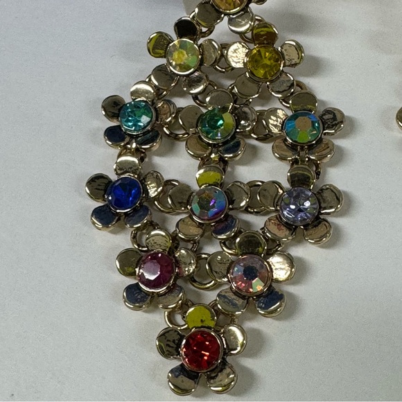 🌸SUPER SALE! BETSEY FLORAL CRYSTAL EARRINGS - Picture 3 of 8